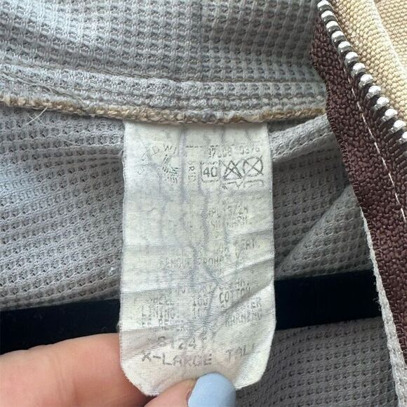 Vintage Muleskins Men's Beige Hooded Work Jacket XLT - Picture 11 of 11